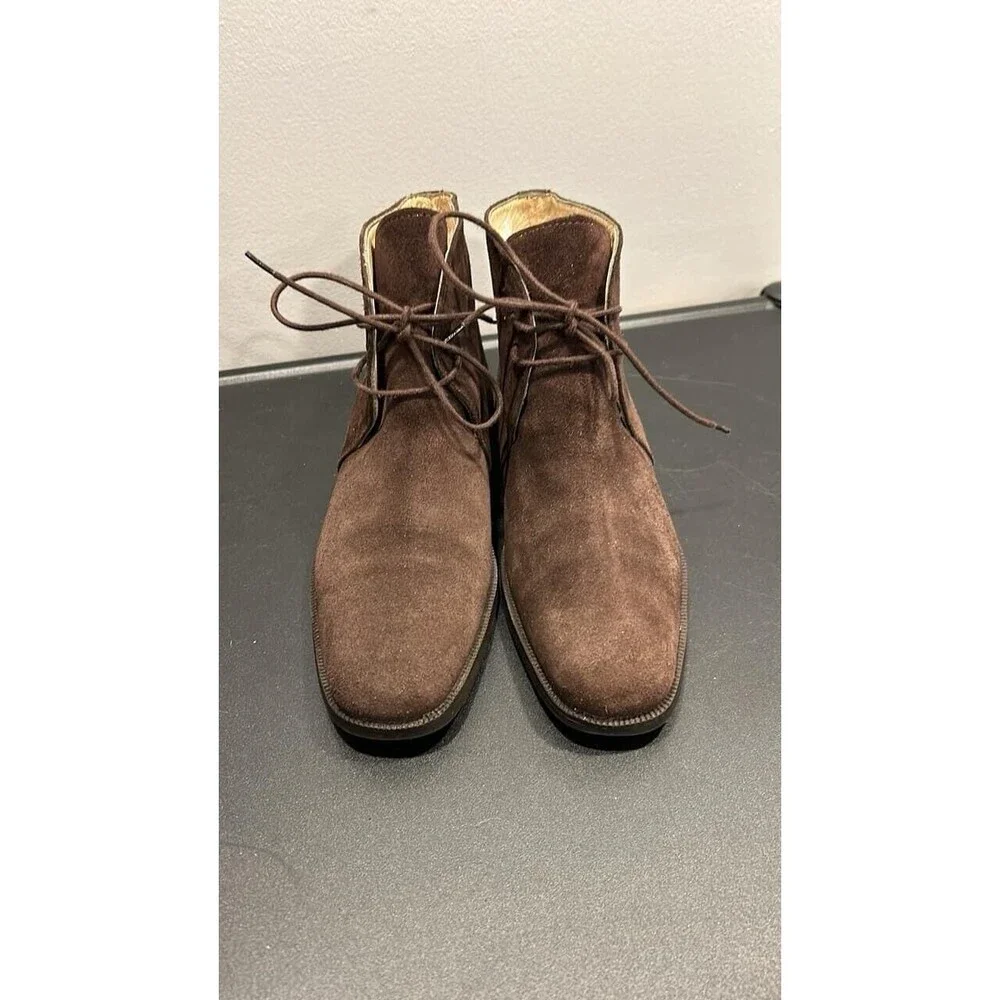 Laura Ashley Vintage Brown Leather Ankle Boots Lace Up Size 39 8.5